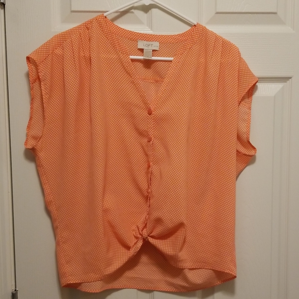 Loft button up blouse w/front tie